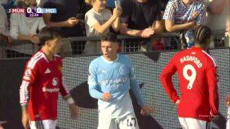 [红牌罚下]风云突变！福登蹬踹B费要害被直红罚下，曼城少打一人！